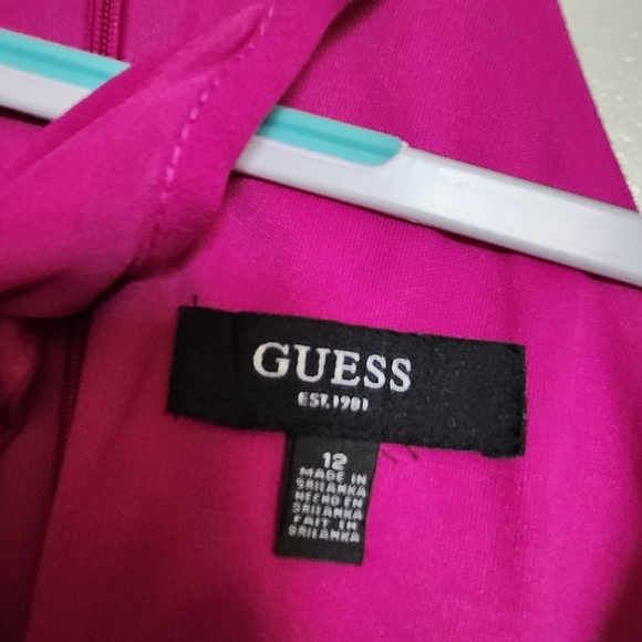 Guess Pink Asymmetrical Ruched Halter Mini Dress - Picture 2 of 4